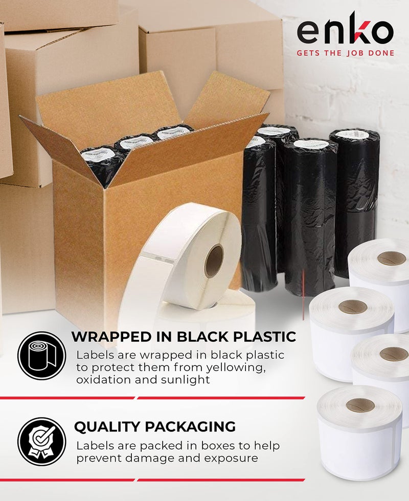 enKo Products enKo (12 Rolls / 12000 Labels) 30334 Dymo Compatible Multipurpose Barcode (1-1/4" x 2-1/4") - Image 4
